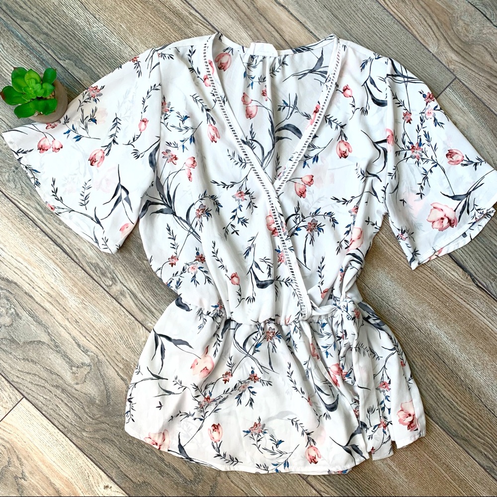Sienna Sky Floral Wrap Blouse